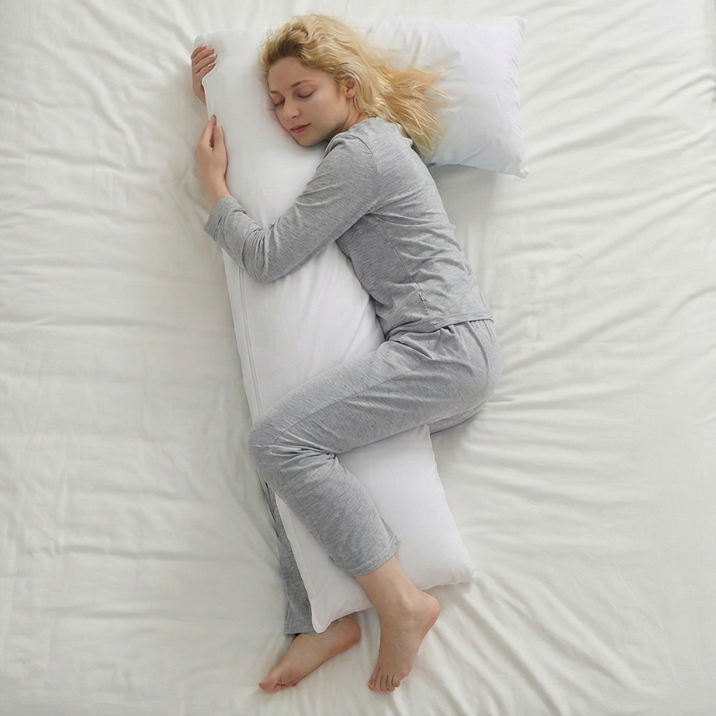 L-Shaped Body Pillow for Side Sleepers